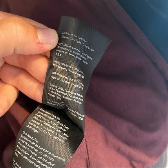 MUUBAA Black Sheep Leather Crop Moto Belted Jacket 4 - Picture 10 of 12